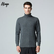 Load image into Gallery viewer, Autumn Winter Thick Warm Sweater 2019 New 100% Nep Yarn Cashmere Sweater Male Turtleneck Sweater Plus Size Pullover Men Knitwear