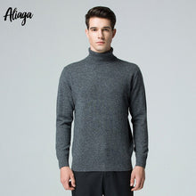 Load image into Gallery viewer, Autumn Winter Thick Warm Sweater 2019 New 100% Nep Yarn Cashmere Sweater Male Turtleneck Sweater Plus Size Pullover Men Knitwear