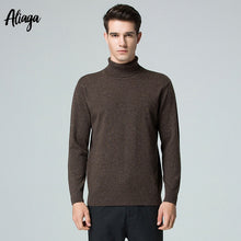 Load image into Gallery viewer, Autumn Winter Thick Warm Sweater 2019 New 100% Nep Yarn Cashmere Sweater Male Turtleneck Sweater Plus Size Pullover Men Knitwear