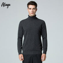 Load image into Gallery viewer, Autumn Winter Thick Warm Sweater 2019 New 100% Nep Yarn Cashmere Sweater Male Turtleneck Sweater Plus Size Pullover Men Knitwear
