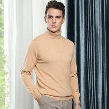 Load image into Gallery viewer, 2019 Hot Selling Men's Turtleneck 100% Goat Cashmere Sweaters Solid Color Turn-down Collar Pullovers Cashmere Jumpers