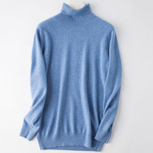 Load image into Gallery viewer, 2019 Hot Selling Men's Turtleneck 100% Goat Cashmere Sweaters Solid Color Turn-down Collar Pullovers Cashmere Jumpers