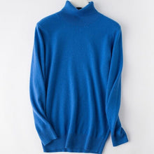 Load image into Gallery viewer, 2019 Hot Selling Men's Turtleneck 100% Goat Cashmere Sweaters Solid Color Turn-down Collar Pullovers Cashmere Jumpers