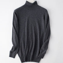 Load image into Gallery viewer, 2019 Hot Selling Men's Turtleneck 100% Goat Cashmere Sweaters Solid Color Turn-down Collar Pullovers Cashmere Jumpers