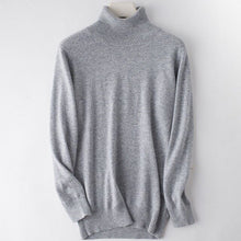 Load image into Gallery viewer, 2019 Hot Selling Men's Turtleneck 100% Goat Cashmere Sweaters Solid Color Turn-down Collar Pullovers Cashmere Jumpers