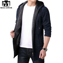 Load image into Gallery viewer, MIACAWOR Brand Sweater Men Hooded Cardigan Men Fleece Warm Sweatercoat Casual Wool Sweater Knitted Jackets Coats Y146