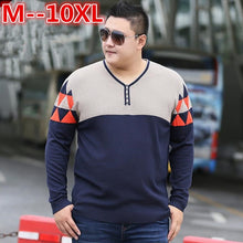 Load image into Gallery viewer, plus 10XL 8XL 6XL 5XL Autumn Brand Casual Sweater V-Neck Striped Slim Fit Knitting Mens Sweaters And Pullovers Men Pullover Men