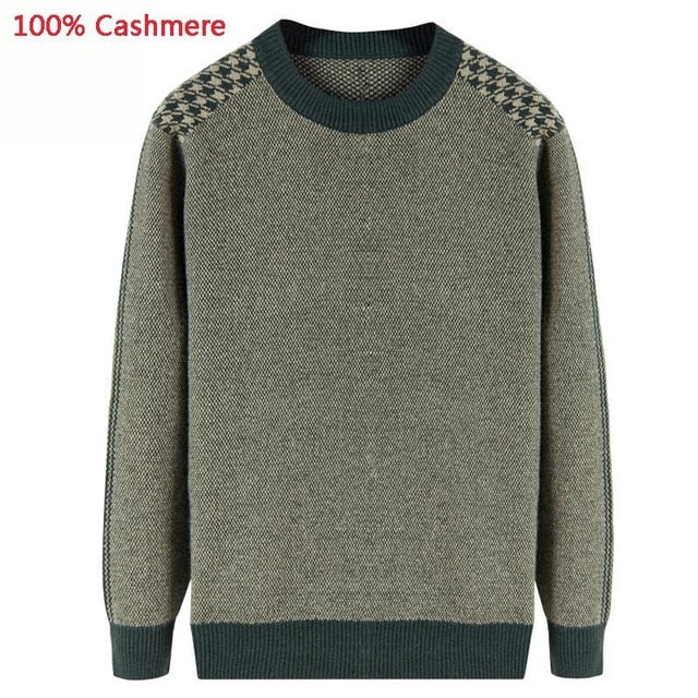 New arrival high quality 100% Pure Cashmere Men Sweater Flower Winter Thickening Casual O-neck Pullovers plus size XSSMLXL-6XL