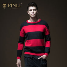 Load image into Gallery viewer, 2019 Mens Knitted Sweaters Sweaters Real New Men Sweater Pinli Pin Li Autumn Men's Cotton Shoulder Drop Striped Body B183310307