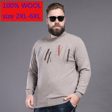 Load image into Gallery viewer, New Autumn Winter Men Pure Wool Extra Large Bottomed Sweater O-neck Computer Knitted Fashion High Quality Plsu Size 2XL-5XL 6XL