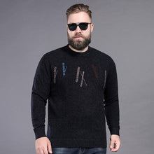 Load image into Gallery viewer, New Autumn Winter Men Pure Wool Extra Large Bottomed Sweater O-neck Computer Knitted Fashion High Quality Plsu Size 2XL-5XL 6XL