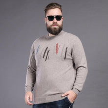 Load image into Gallery viewer, New Autumn Winter Men Pure Wool Extra Large Bottomed Sweater O-neck Computer Knitted Fashion High Quality Plsu Size 2XL-5XL 6XL