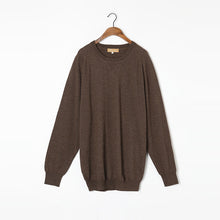 Load image into Gallery viewer, Worsted Yarn 100%Cashmere Sweater Men Thin Pullover Natural Fabric High Quality Coffee Brown Pure Cashmere Sweaters Man