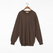 Load image into Gallery viewer, Worsted Yarn 100%Cashmere Sweater Men Thin Pullover Natural Fabric High Quality Coffee Brown Pure Cashmere Sweaters Man