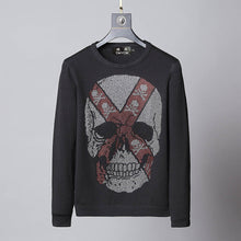 Load image into Gallery viewer, DUYOU Autumn Men's Fashion Trend Comfortable Cotton Rhinestone Cross Skull Casual Sweater top Menswear 2019 Male Sweater