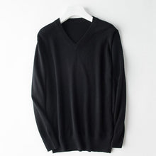 Load image into Gallery viewer, HOT! 2019 Basic Sweaters Men's 100% Cashmere Knitted Sweater V-neck Solid Color Male Pullovers Flat-knit Autumn Winter Must Buy