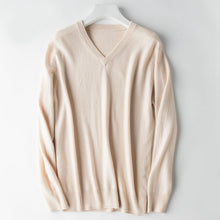 Load image into Gallery viewer, HOT! 2019 Basic Sweaters Men's 100% Cashmere Knitted Sweater V-neck Solid Color Male Pullovers Flat-knit Autumn Winter Must Buy