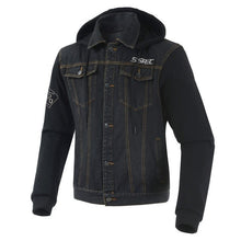 Load image into Gallery viewer, SSPEC Mens Denim Motorcycle Jacket Off-Road Racing Hoodies Motorbike Motorcross Protective Gear Fashion Casual Sweater Jacket
