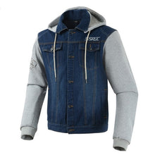 Load image into Gallery viewer, SSPEC Mens Denim Motorcycle Jacket Off-Road Racing Hoodies Motorbike Motorcross Protective Gear Fashion Casual Sweater Jacket