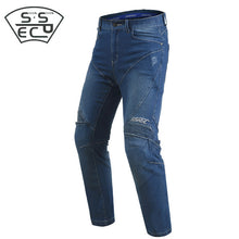 Load image into Gallery viewer, SSPEC Mens Denim Motorcycle Jacket Off-Road Racing Hoodies Motorbike Motorcross Protective Gear Fashion Casual Sweater Jacket