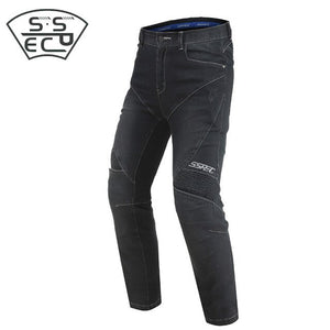 SSPEC Mens Denim Motorcycle Jacket Off-Road Racing Hoodies Motorbike Motorcross Protective Gear Fashion Casual Sweater Jacket
