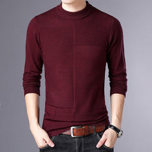 Load image into Gallery viewer, 2019 Autumn Winter Men Sweater Fashion Man Half Turtleneck Long Sleeves Solid Color Casual Sweaters Male Slim Knitted Pullovers
