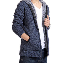 Load image into Gallery viewer, New Knitting Zipper Men Hooded Cap Sweater Winter Thickening Warm Long Sleeves Slim Cardigan Jackets Fashion Casual Man Coat