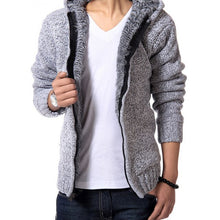 Load image into Gallery viewer, New Knitting Zipper Men Hooded Cap Sweater Winter Thickening Warm Long Sleeves Slim Cardigan Jackets Fashion Casual Man Coat
