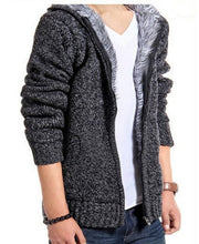 Load image into Gallery viewer, New Knitting Zipper Men Hooded Cap Sweater Winter Thickening Warm Long Sleeves Slim Cardigan Jackets Fashion Casual Man Coat