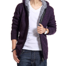 Load image into Gallery viewer, New Knitting Zipper Men Hooded Cap Sweater Winter Thickening Warm Long Sleeves Slim Cardigan Jackets Fashion Casual Man Coat