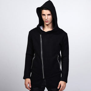 Autumn Winter Casual Men Hooded Zipper Sweater Cardigan Pocket V Neck Long Mens Cardigans Hooded Men's Sweaters Knitted Jacket