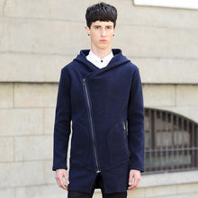 Load image into Gallery viewer, Autumn Winter Casual Men Hooded Zipper Sweater Cardigan Pocket V Neck Long Mens Cardigans Hooded Men&#39;s Sweaters Knitted Jacket