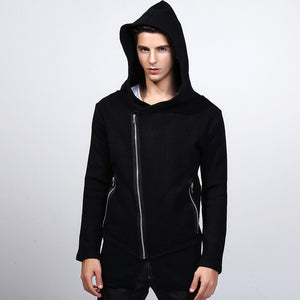Autumn Winter Casual Men Hooded Zipper Sweater Cardigan Pocket V Neck Long Mens Cardigans Hooded Men's Sweaters Knitted Jacket