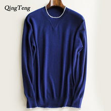 Load image into Gallery viewer, 100 Cashmere Pure Men&#39;s Sweater O-Neck Striped Slim Fit Knitwear Mens Sweaters Pullovers Pullover Men Pull Homme Autumn Casual