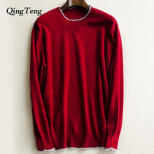 Load image into Gallery viewer, 100 Cashmere Pure Men&#39;s Sweater O-Neck Striped Slim Fit Knitwear Mens Sweaters Pullovers Pullover Men Pull Homme Autumn Casual