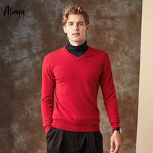 Load image into Gallery viewer, 100% Goat Cashmere Sweater Men V-neck Sweater Man Pullovers Knitting Autumn Winter Male Warm Handmade Plus Size Sweaters Jumpers