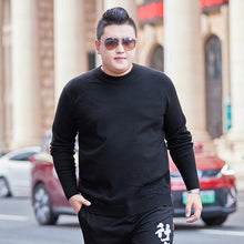 Load image into Gallery viewer, Men's Round Neck Sweater Low Collar Large Elastic Long Sleeve Bottoming Sweater Outdoor Sport Sweater Spring Autumn Male Clothes