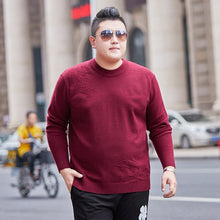 Load image into Gallery viewer, Men's Round Neck Sweater Low Collar Large Elastic Long Sleeve Bottoming Sweater Outdoor Sport Sweater Spring Autumn Male Clothes