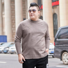 Load image into Gallery viewer, Men's Round Neck Sweater Low Collar Large Elastic Long Sleeve Bottoming Sweater Outdoor Sport Sweater Spring Autumn Male Clothes