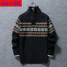 Load image into Gallery viewer, New Liner Velvet Winter Half High Collar Men Coat Youth Loose Casual Computer Knitted Thick Sweater Fashion Plus Size L-5XL 6XL