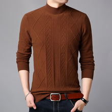 Load image into Gallery viewer, Hot Sale Men's Fashion Turtleneck Long Sleeve England Style Thick Warm 100% Wool Jacquard Pullover Sweater Clothes Men Inflation