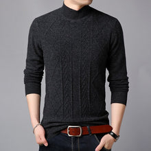 Load image into Gallery viewer, Hot Sale Men's Fashion Turtleneck Long Sleeve England Style Thick Warm 100% Wool Jacquard Pullover Sweater Clothes Men Inflation