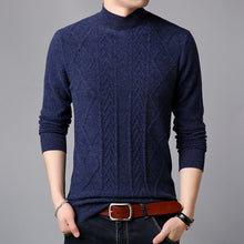 Load image into Gallery viewer, Hot Sale Men's Fashion Turtleneck Long Sleeve England Style Thick Warm 100% Wool Jacquard Pullover Sweater Clothes Men Inflation