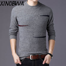 Load image into Gallery viewer, Europe New Arrival Mens Winter Turtleneck Long Sleeve Geometric Printed Knitted 100%Wool Sweater Male Casual Thick Warm Pullover