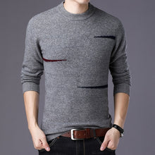 Load image into Gallery viewer, Europe New Arrival Mens Winter Turtleneck Long Sleeve Geometric Printed Knitted 100%Wool Sweater Male Casual Thick Warm Pullover
