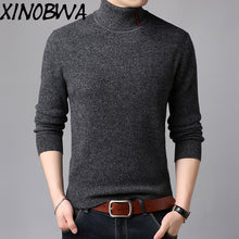 Load image into Gallery viewer, New Arrival Mens Fashion Winter Turtleneck Slim 100% Wool Knitted Sweater Male Solid Plus Size Long Sleeve Pullover guarda roupa