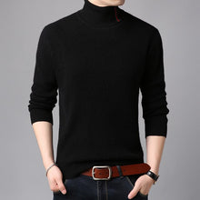 Load image into Gallery viewer, New Arrival Mens Fashion Winter Turtleneck Slim 100% Wool Knitted Sweater Male Solid Plus Size Long Sleeve Pullover guarda roupa