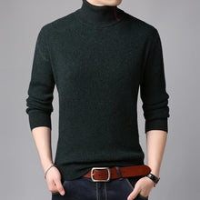 Load image into Gallery viewer, New Arrival Mens Fashion Winter Turtleneck Slim 100% Wool Knitted Sweater Male Solid Plus Size Long Sleeve Pullover guarda roupa