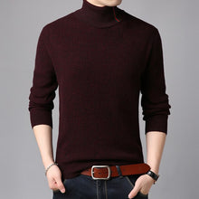 Load image into Gallery viewer, New Arrival Mens Fashion Winter Turtleneck Slim 100% Wool Knitted Sweater Male Solid Plus Size Long Sleeve Pullover guarda roupa