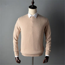Load image into Gallery viewer, new arrival 100%cashmere o-neck knit men korean style solid H-straight pullover sweater 5color S-2XL